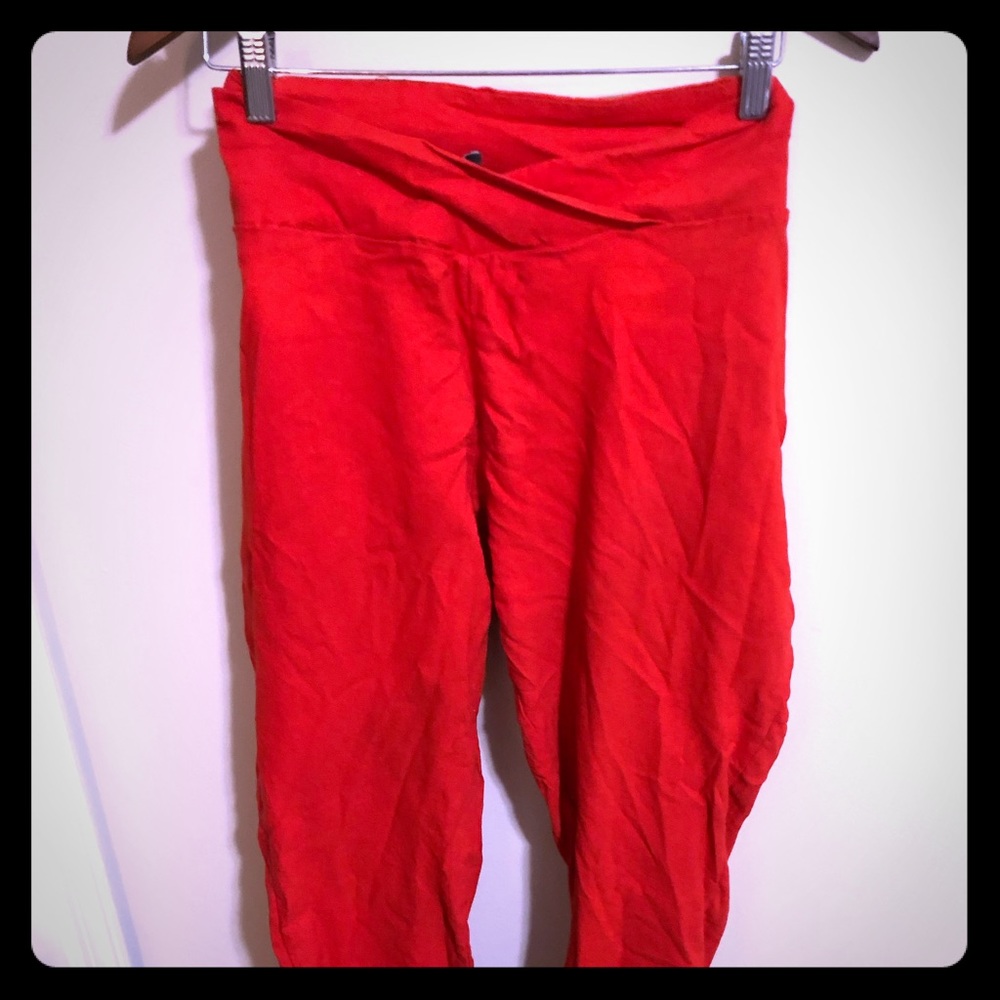 Red orange spandex pants